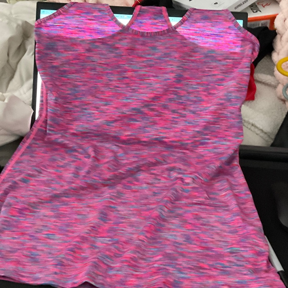 Xersion Women's Pink and Blue Tank Top